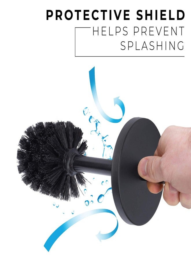 JS Jackson Supplies Sleek Toilet Brush and Holder with Metal Handle - Matte Black - Image 4